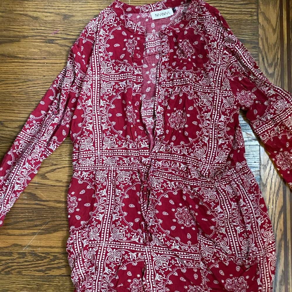 LF printed red romper